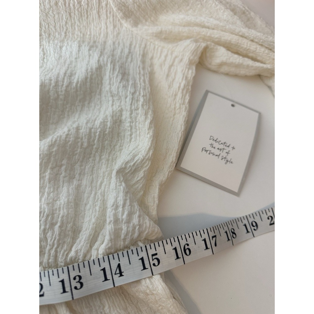 Calligraphie By Anthropologie Top Women's Medium‎ Balloon Sleeve Elastic Waist - Picture 8 of 10